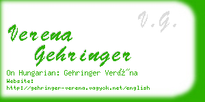 verena gehringer business card